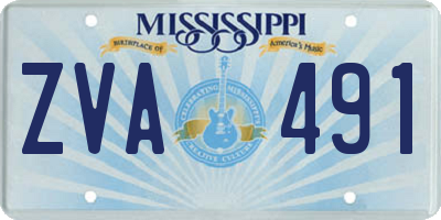 MS license plate ZVA491