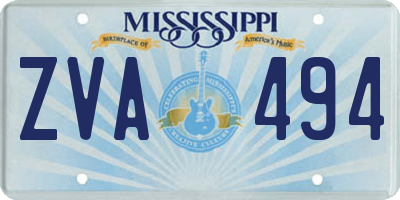 MS license plate ZVA494