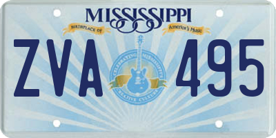 MS license plate ZVA495