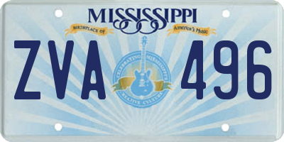 MS license plate ZVA496