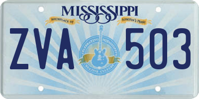 MS license plate ZVA503