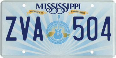 MS license plate ZVA504