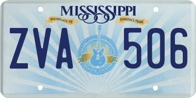 MS license plate ZVA506