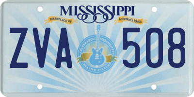 MS license plate ZVA508