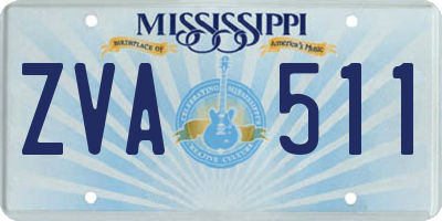 MS license plate ZVA511