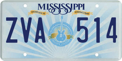 MS license plate ZVA514