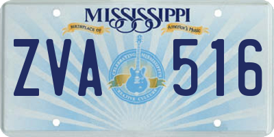MS license plate ZVA516