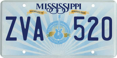 MS license plate ZVA520