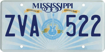 MS license plate ZVA522