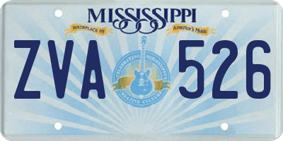 MS license plate ZVA526