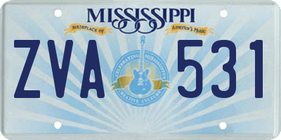 MS license plate ZVA531