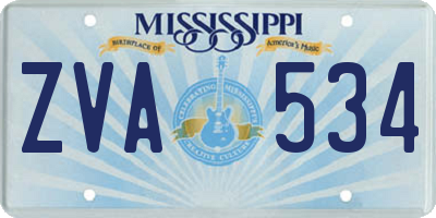 MS license plate ZVA534