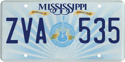 MS license plate ZVA535
