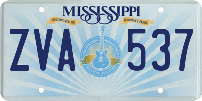 MS license plate ZVA537
