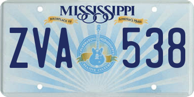 MS license plate ZVA538