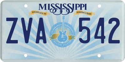 MS license plate ZVA542