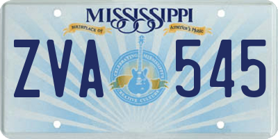 MS license plate ZVA545