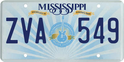 MS license plate ZVA549