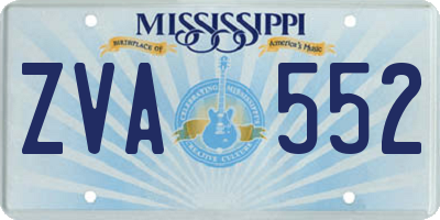 MS license plate ZVA552
