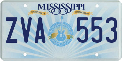 MS license plate ZVA553