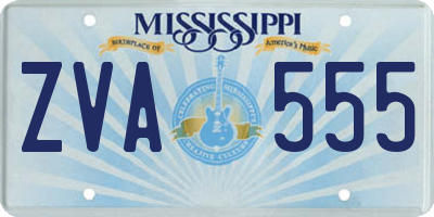 MS license plate ZVA555