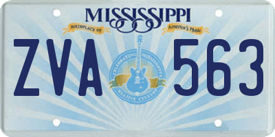 MS license plate ZVA563