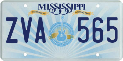 MS license plate ZVA565