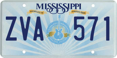 MS license plate ZVA571