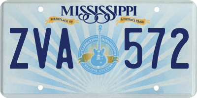 MS license plate ZVA572