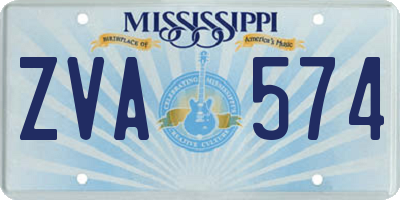 MS license plate ZVA574