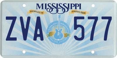 MS license plate ZVA577