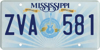 MS license plate ZVA581