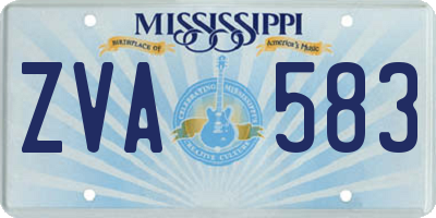 MS license plate ZVA583