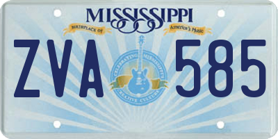 MS license plate ZVA585