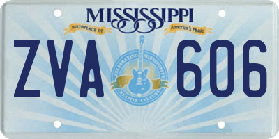 MS license plate ZVA606
