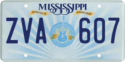 MS license plate ZVA607
