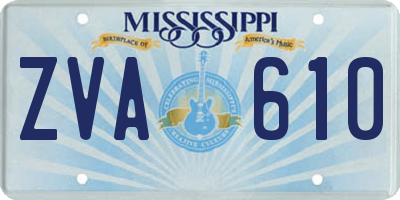 MS license plate ZVA610