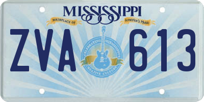 MS license plate ZVA613