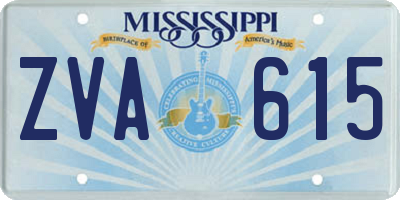 MS license plate ZVA615