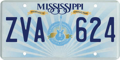 MS license plate ZVA624