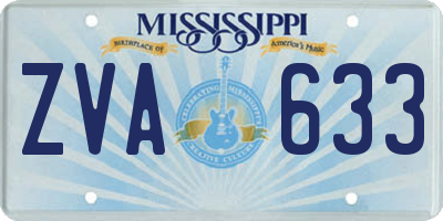 MS license plate ZVA633