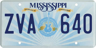 MS license plate ZVA640