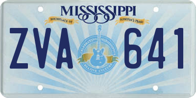 MS license plate ZVA641