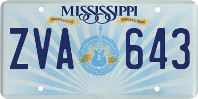 MS license plate ZVA643