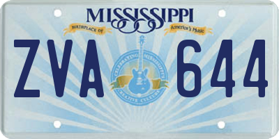 MS license plate ZVA644