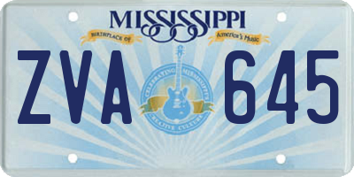 MS license plate ZVA645