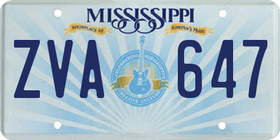 MS license plate ZVA647