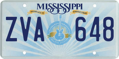 MS license plate ZVA648