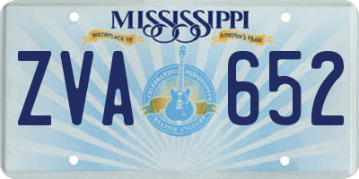 MS license plate ZVA652