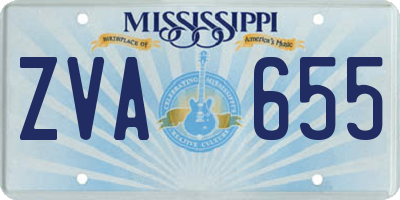 MS license plate ZVA655
